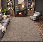 6x9 Area Rugs for Living Room Non Slip Dorm Bedroom Rug, Matte Brown | Modern - Image 3