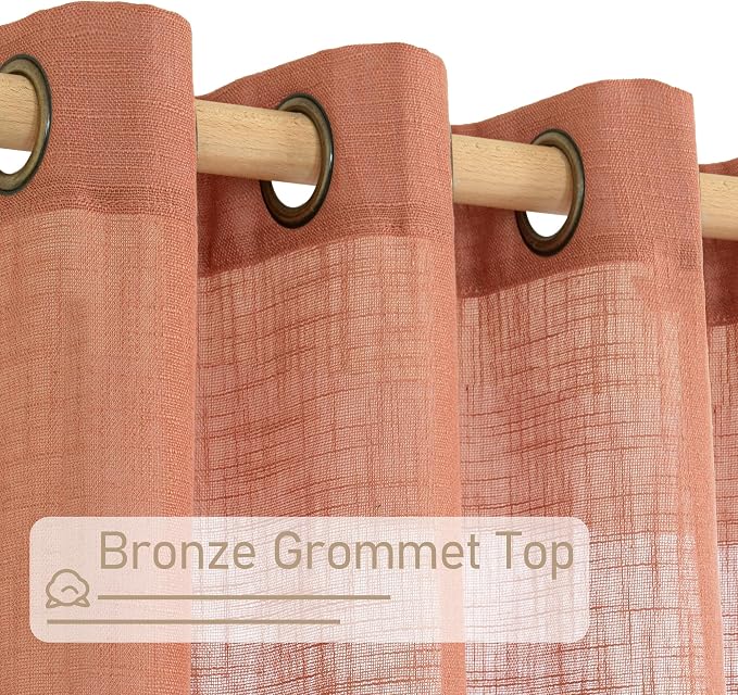 Terracotta Linen Curtains 72 Inches Long - Image 4