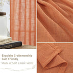 Burnt Orange Semi Sheer Linen Curtains - Image 6
