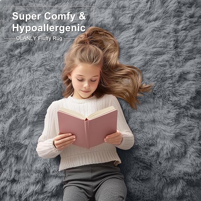 OLANLY 4x10 Area Rugs for Living Room Bedroom, Machine Washable Soft Fluffy - Image 6