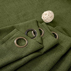 YoungsTex Olive Green Linen Curtains 40 Inch Length - Image 7