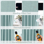 100% Blackout Linen Curtains 80 Inch Length 2 Panels Set - Image 5