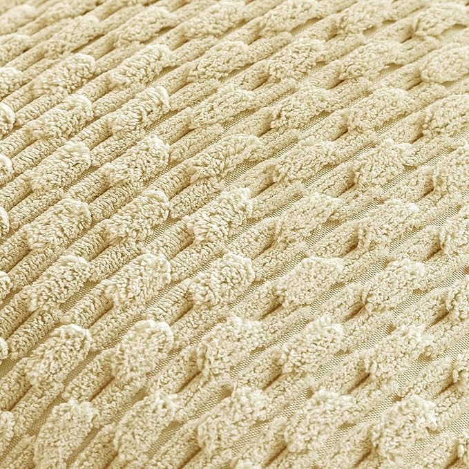 Set of 4 Pale Yellow Decorative Throw Pillow Covers 22x22 Inch Corduroy Pillow - Image 5
