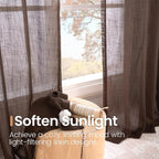 BGment Brown Linen Curtains 80 Inches Long - Image 5