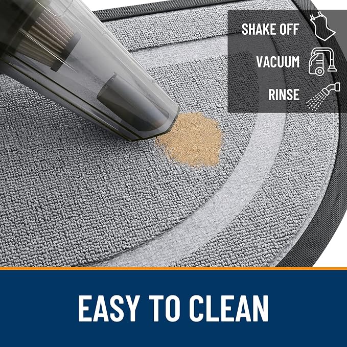 OLANLY Half Circle Front Door Mat Outside 33x21 All-Season Rubber Doormat | - Image 5
