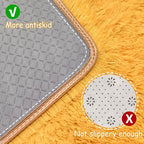 2x8 Bedside Area Rugs for Bedroom Soft Fluffy Shag Beige Yellow Carpet for - Image 4