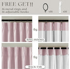 Light Pink Linen 100% Black Out 120 Inch Curtains - Image 6