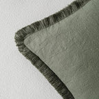 MIULEE Linen Decorative Euro Throw Pillow Covers Light Olive Green 22x22 | Set - Image 3