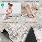 2x8 Washable Hallway Runner Rug – Non-Slip Modern Abstract Neutral Low-Pile - Image 5