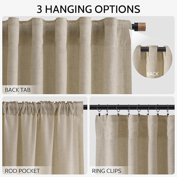 Eggshell Beige Curtains 102 Inches Long - Image 2
