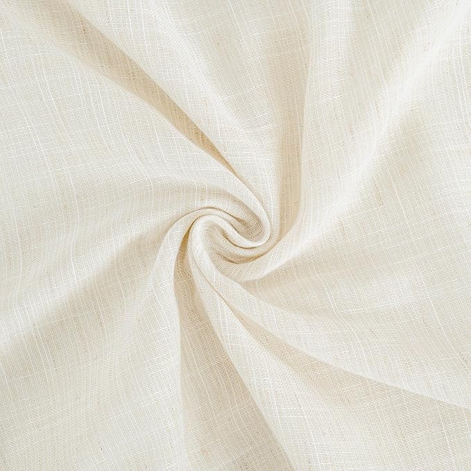 BGment Ivory Linen Curtains 48 Inches Long - Image 9