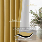 100% Blackout Curtains 63 Inch Length 2 Panels Set - Image 4