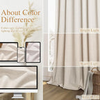 100% Blackout Linen Curtains 132 Inch Length 2 Panels Set - Image 7
