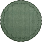 GarveeHome Round Rugs 4ft Scalloped Washable Small Circle Rug - Image 4