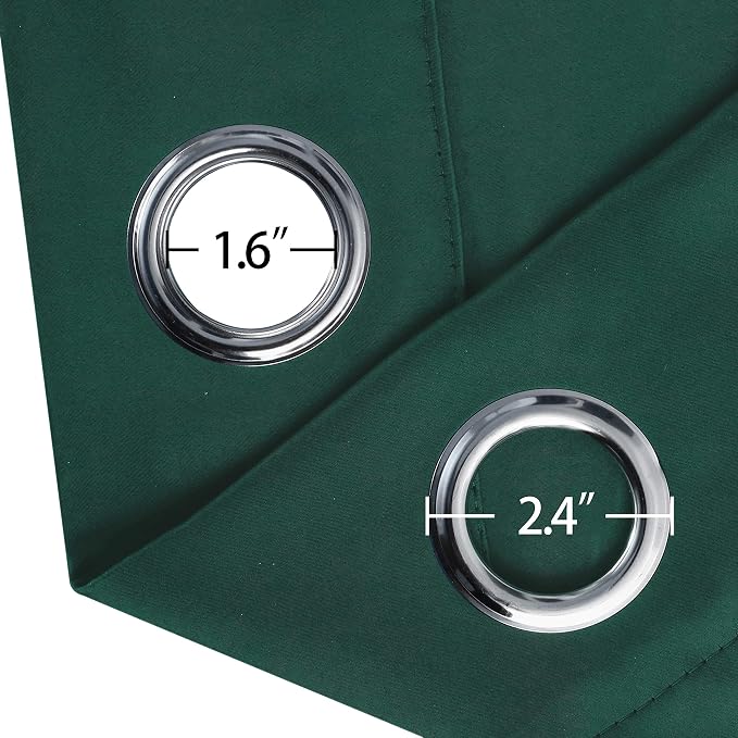 Dark Green Bedroom Blackout Curtains/38 x 54 Inch Long/Set of 2 Curtain - Image 6