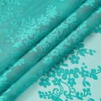 YJ YANJUN Vintage Lace Curtains 63 Inch Length Victorian Floral Teal Sheer - Image 4