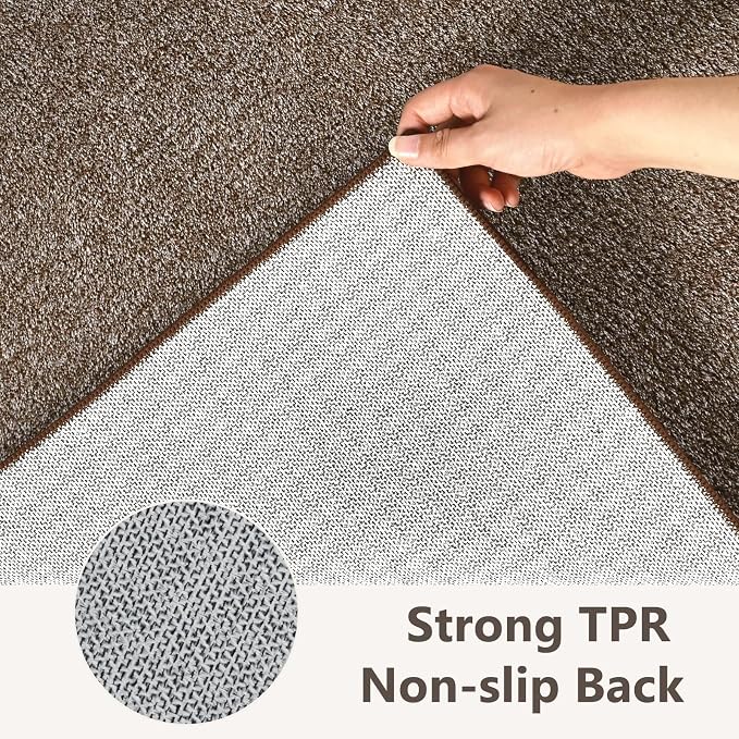 4x6 Coffee/White Area Rug Washable Non-Slip Soft - Image 6
