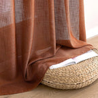 MIULEE Burnt Orange Fall Linen Curtains 52x108 Inches - Image 7