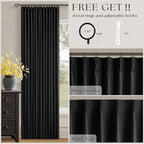 Black 120 Inch Pinch Pleated 100% Blackout Curtains - Image 4