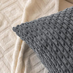 Set of 4 Medium Grey Decorative Throw Pillow Covers 20x20 Inch Corduroy Pillow - Image 3