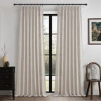Memory Trained Pinch Pleated Greyish Brown Bedroom Curtains 94 Inches Long by PleatedDrapes