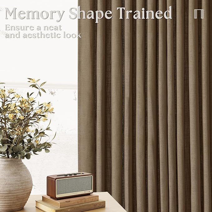 Dutch Cocoa Pinch Pleat Linen Curtains 96 Inches Long 60 Inch Wide 1 Panel | - Image 3