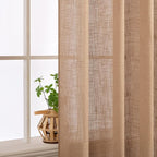 MIULEE Brown Linen Curtains 52x90 Inches Long - Image 5