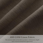Pinch Pleated Dark Brown Light Filtering Flax Linen Curtains 96 Inches Long | - Image 2