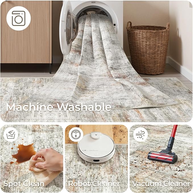 2x6 Runner Rug Non Slip, Washable Hallway Runner Rug, Nursery Room, Soft Runner - Image 8