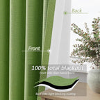 100% Blackout Curtains 90 Inch Length 2 Panels Set - Image 4