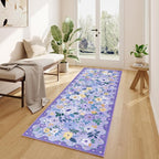 DUKINO 2x6 Runner Rug for Hallway, Washable Kitchen Rugs Non Slip, Floral - Image 3