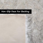 Goolela Fluffy Faux Sheepskin Fur Rug 4x6 White - Image 4