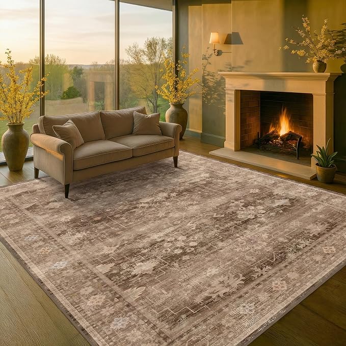 Gold Brown 8x12 Big Rugs for Living Room - Image 8