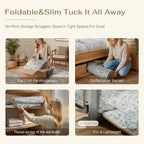 2x6 Light Blue Retro Floral Washable Runner Rug - Image 6