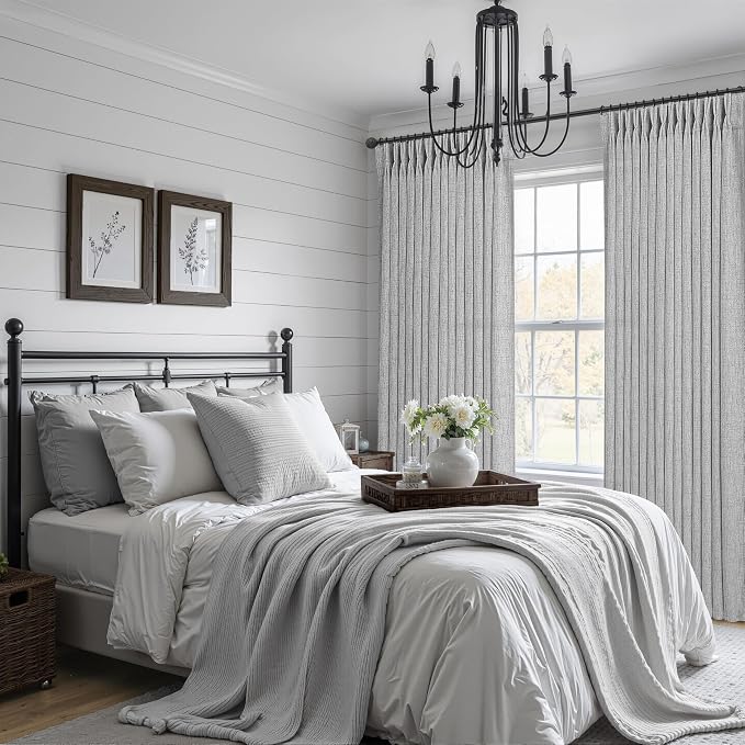 Light Gray Semi Sheer Viral 90 Inch Long Curtains - Image 6