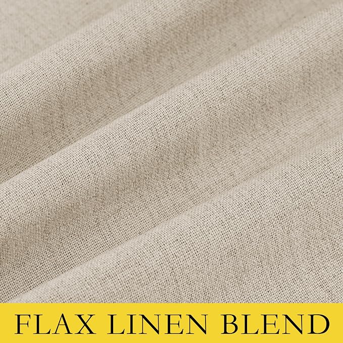 NICETOWN 100% Blackout Cream Linen Curtains 95 inches Length - Image 8