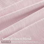 Light Pink Linen Pinch Pleat Curtains 108 Inch Length 2 Panels Set 40x108 | - Image 3