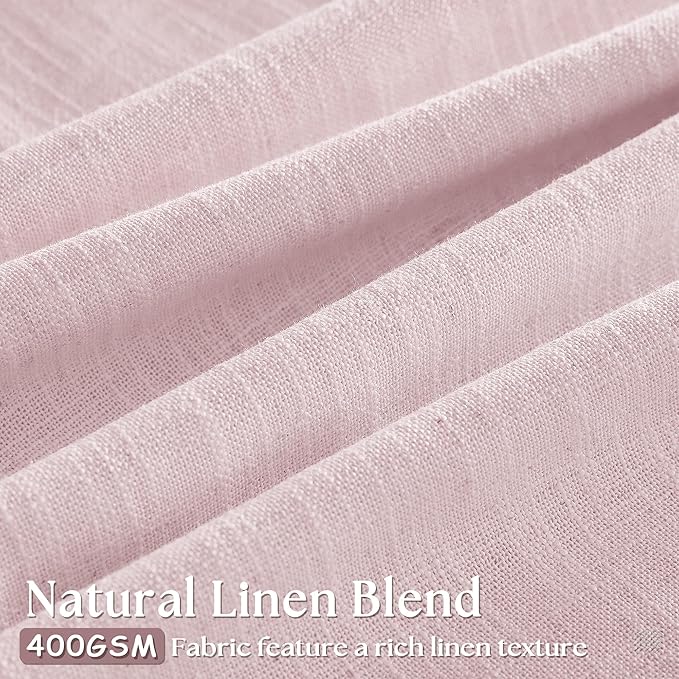 80 Inch Light Pink Pinch Pleated Semi Sheer Curtains 40x80 2 Panels Set | - Image 3
