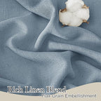 RYB HOME Linen Semi Sheer Kitchen Curtains Over Sink 36 inches Length | Light - Image 3