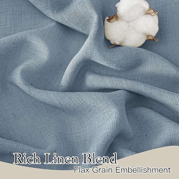 RYB HOME Light Filtering Linen Sheer Curtains 72 inch Long - Image 2