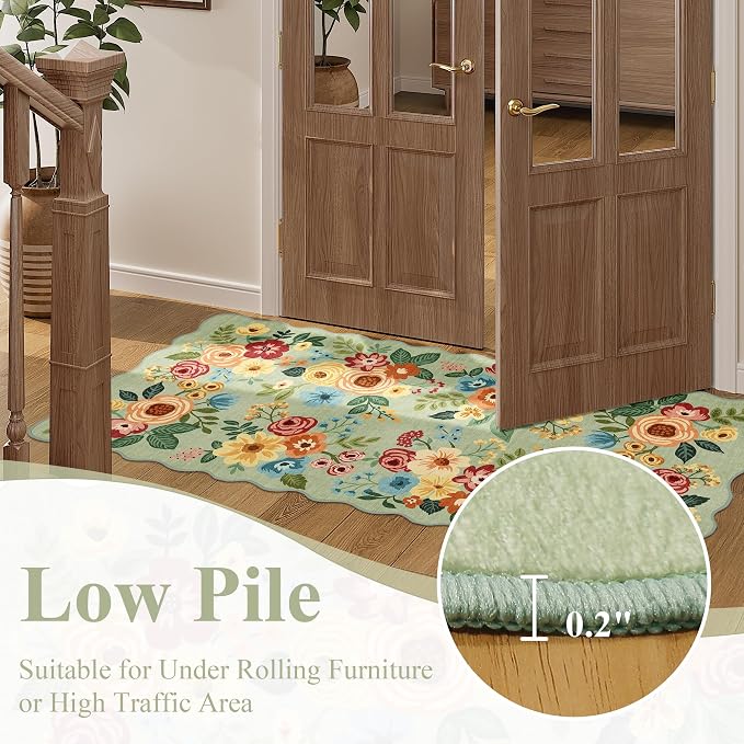 DUKINO 6x9 Area Rugs, Floral Washable Rug - Image 9