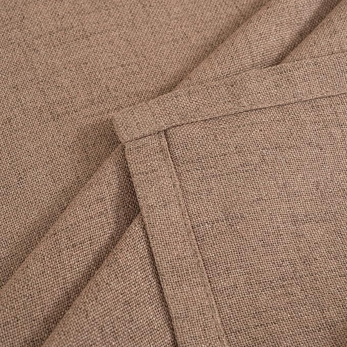 Mocha Brown Linen Semi Sheer Curtains 52 X 63 Inch Length - Image 9