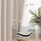 Oatmeal 100% Blackout Curtains 84 Inch Length 2 Panels Set - Image 4
