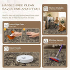 3x5 Brown Retro Floral Washable Area Rug - Image 6