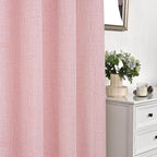 YoungsTex Light Pink Linen Curtains 84 Inch Length - Image 4
