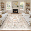 9x12 Area Rugs for Living Room, Large Washable Rug, Dining Room, Low Pile by Zesthome