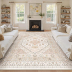 9x12 Area Rugs for Living Room, Large Washable Rug, Dining Room, Low Pile by Zesthome