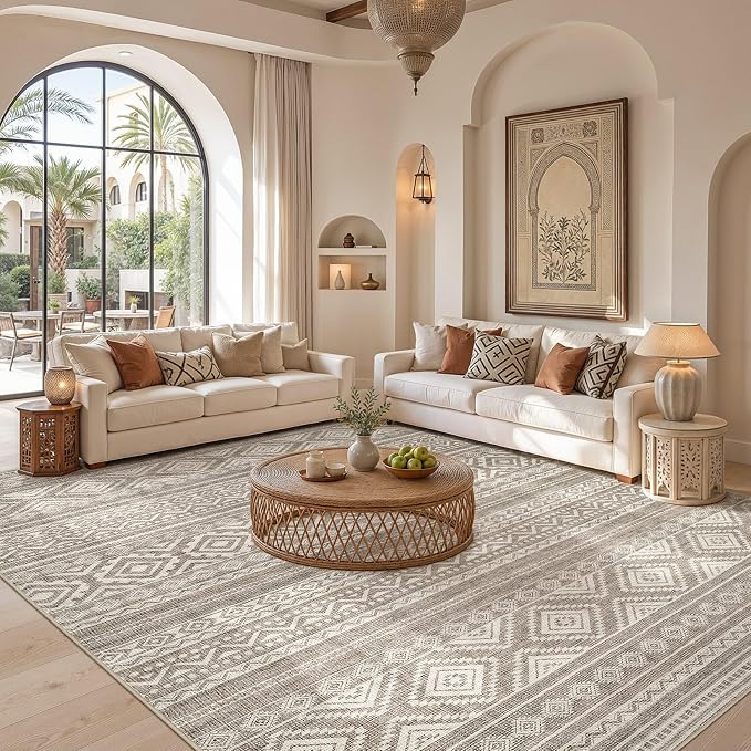 cotiled 6x9 Area Rugs for Living Room: Boho Washable Rug for Dining Room | - Image 5