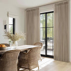 Camel Tan Linen Pleated Semi Sheer Privacy Back Tab Curtains 102 Inch Long | - Image 7