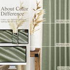 Light Sage Linen Curtains 96 Inches Long 2 Panels Set - Image 3